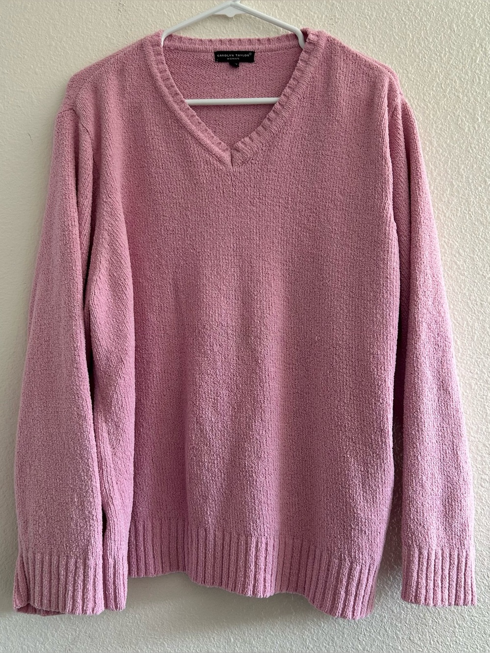 Carolyn Taylor Dusty Pink V-Neck Sweater